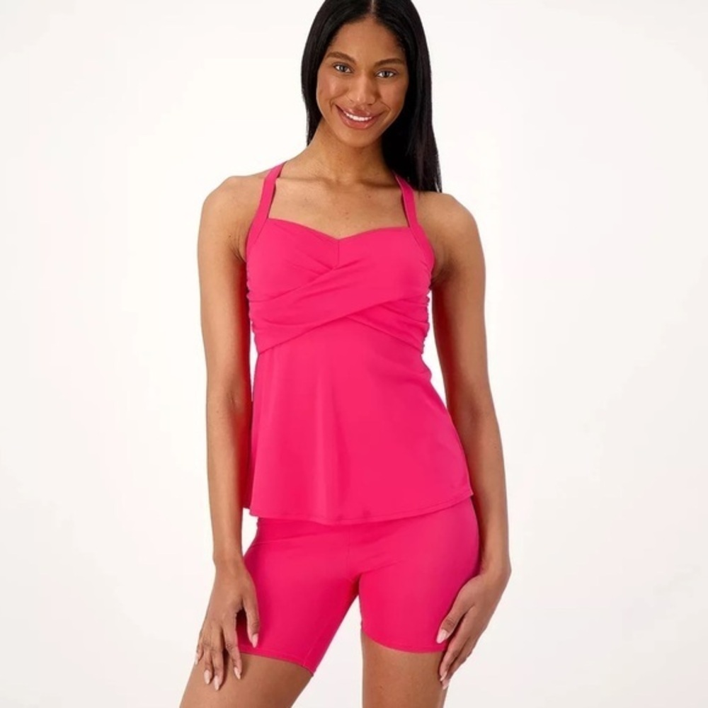 AmberNoon II by Dr. Erum Ilyas UPF 50 Tankini Geranium Pink sz 20W NEW # D675
